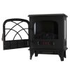 Caesar Fireplace FP203-T3 Portable Indoor Home Compact Electric Wood Stove Fireplace Heater with Thermostat for Office and Home 1500W 19