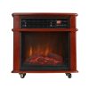 Caesar Fireplace FP404R-QC Infrared Quartz Electric Freestanding Insert Heater Stove Rolling Mantel 1000W-1500W Overheat Safety Feature with wheels 20