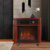 Caesar Fireplace FP404R-QC Infrared Quartz Electric Freestanding Insert Heater Stove Rolling Mantel 1000W-1500W Overheat Safety Feature with wheels