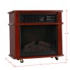 Caesar Fireplace FP404R-QC Infrared Quartz Electric Freestanding Insert Heater Stove Rolling Mantel 1000W-1500W Overheat Safety Feature with wheels 17