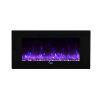 Caesar Luxury CHFP-40B Linear Wall Mount Recess Freestanding Multicolor Flame Electric Fireplace with Backlight, 40-Inch 58