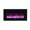 Caesar Luxury CHFP-40B Linear Wall Mount Recess Freestanding Multicolor Flame Electric Fireplace with Backlight, 40-Inch 70