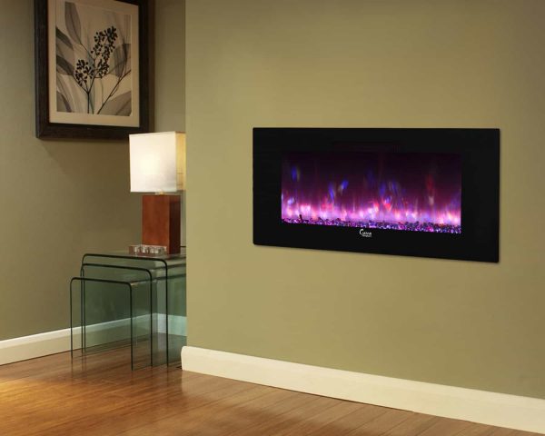 Caesar Luxury CHFP-40B Linear Wall Mount Recess Freestanding Multicolor Flame Electric Fireplace with Backlight, 40-Inch 7