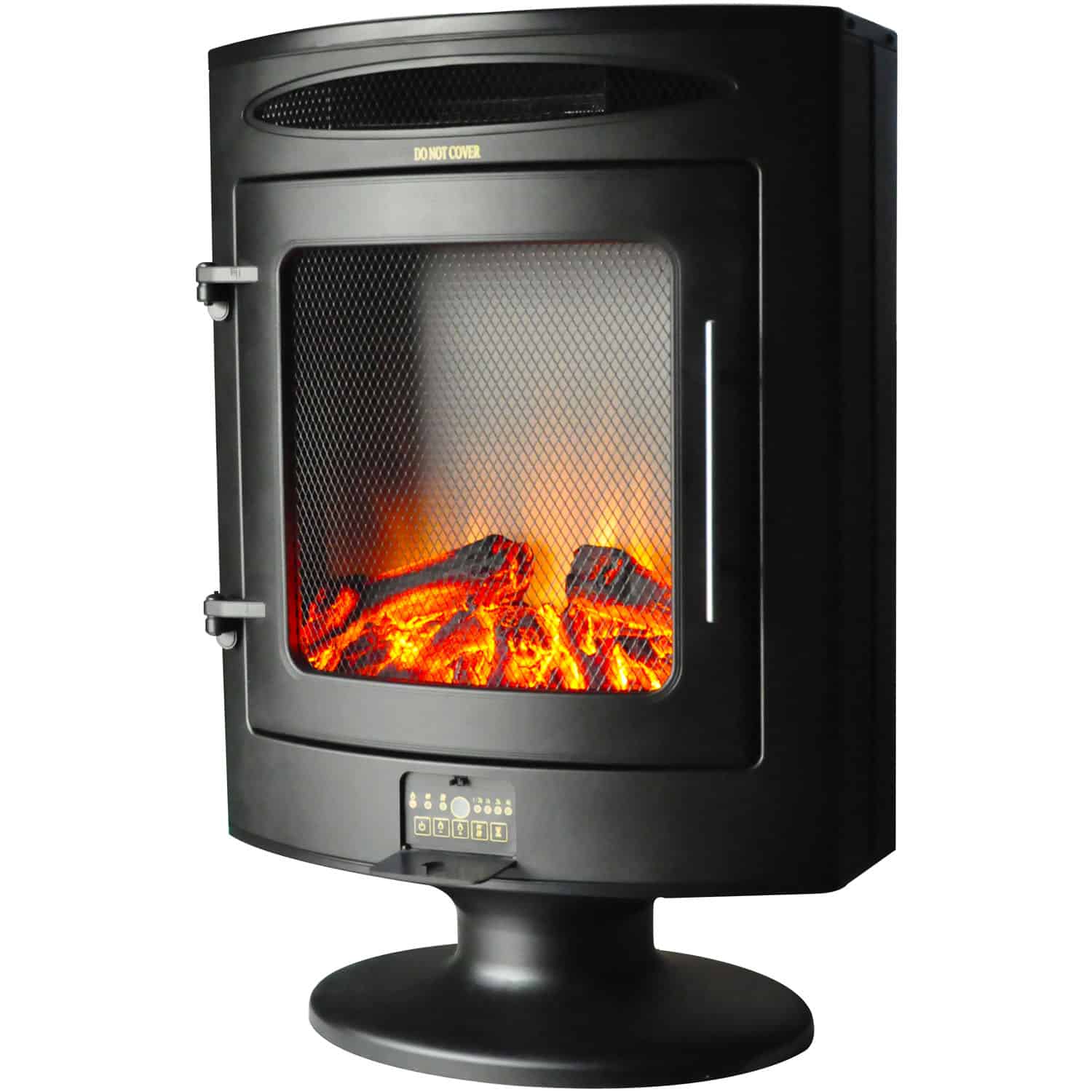 Cambridge 1500W Freestanding Electric Fireplace Heater In Black With Log Display 1 