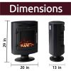 Cambridge 1500W Freestanding Electric Fireplace Heater in Black with Log Display 18