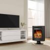 Cambridge 1500W Freestanding Electric Fireplace Heater in Black with Log Display 19