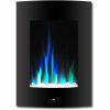 Cambridge 19.5" Vertical Electric Fireplace Heater with Multi-Color LED Flames and Crystal Rock Display