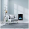 Cambridge 19.5" Vertical Electric Fireplace Heater with Multi-Color LED Flames and Crystal Rock Display 19