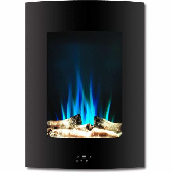 Cambridge 19.5" Vertical Electric Fireplace Heater with Multi-Color LED Flames and Driftwood Log Display 2
