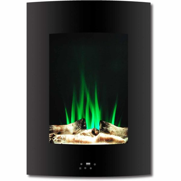 Cambridge 19.5" Vertical Electric Fireplace Heater with Multi-Color LED Flames and Driftwood Log Display 3