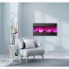 Cambridge 42 In. Recessed Wall Mounted Electric Fireplace with Logs and LED Color Changing Display, Black 6