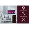 Cambridge 42 In. Recessed Wall Mounted Electric Fireplace with Logs and LED Color Changing Display, Black 7
