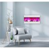 Cambridge 42 In. Recessed Wall Mounted Electric Fireplace with Logs and LED Color Changing Display, White 6