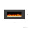 Cambridge 42" Wall-Mount Electric Fireplace Heater with Multi-Color LED Flames and Crystal Rock Display 27