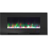 Cambridge 42" Wall-Mount Electric Fireplace Heater with Multi-Color LED Flames and Crystal Rock Display 17