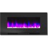 Cambridge 42" Wall-Mount Electric Fireplace Heater with Multi-Color LED Flames and Crystal Rock Display 18