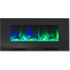 Cambridge 42" Wall-Mount Electric Fireplace Heater with Multi-Color LED Flames and Driftwood Log Display 18