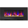 Cambridge 42" Wall-Mount Electric Fireplace Heater with Multi-Color LED Flames and Driftwood Log Display 20