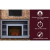 Cambridge 47 In. Electric Fireplace with 1500W Charred Log Insert and A/V Storage Mantel in Slate Blue 7