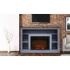 Cambridge 47 In. Electric Fireplace with 1500W Charred Log Insert and A/V Storage Mantel in Slate Blue 12