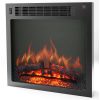 Cambridge 47 In. Electric Fireplace with 1500W Charred Log Insert and A/V Storage Mantel in Teak 11