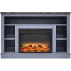 Cambridge 47 In. Electric Fireplace with Enhanced Log Insert and Slate Blue Mantel