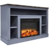 Cambridge 47 In. Electric Fireplace with Enhanced Log Insert and Slate Blue Mantel 9