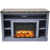 Cambridge 47 In. Electric Fireplace with Enhanced Log Insert and Slate Blue Mantel 10