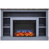 Cambridge 47 In. Electric Fireplace with a Multi-Color LED Insert and Slate Blue Mantel