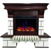 Cambridge 48-In. Hearthstone Traditional Faux Brick Electric Fireplace Mantel with Enhanced Log Display