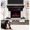 Cambridge 48-In. Hearthstone Traditional Faux Brick Electric Fireplace Mantel with Enhanced Log Display, White and Mahogany 5