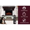 Cambridge 48-In. Hearthstone Traditional Faux Brick Electric Fireplace Mantel with Enhanced Log Display, White and Mahogany 6