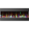 Cambridge 50 In. Recessed Wall Mounted Electric Fireplace with Crystal and LED Color Changing Display