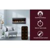 Cambridge 50 In. Recessed Wall Mounted Electric Fireplace with Crystal and LED Color Changing Display, Black 7
