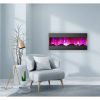 Cambridge 50 In. Recessed Wall Mounted Electric Fireplace with Logs and LED Color Changing Display, Black 8