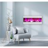 Cambridge 50 In. Recessed Wall Mounted Electric Fireplace with Logs and LED Color Changing Display, White 6