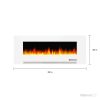 Cambridge 50" Wall-Mount Electric Fireplace Heater with Multi-Color LED Flames and Crystal Rock Display 27