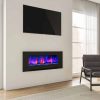 Cambridge 50" Wall-Mount Electric Fireplace Heater with Multi-Color LED Flames and Driftwood Log Display 27