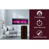 Cambridge 60 In. Recessed Wall Mounted Electric Fireplace with Logs and LED Color Changing Display, Black 7