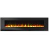 Cambridge 60" Wall-Mount Electric Fireplace Heater with Multi-Color LED Flames and Crystal Rock Display 15