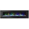 Cambridge 60" Wall-Mount Electric Fireplace Heater with Multi-Color LED Flames and Driftwood Log Display