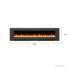 Cambridge 78" Wall-Mount Electric Fireplace Heater with Multi-Color LED Flames and Crystal Rock Display 18