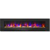 Cambridge 78" Wall-Mount Electric Fireplace Heater with Multi-Color LED Flames and Driftwood Log Display