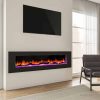 Cambridge 78" Wall-Mount Electric Fireplace Heater with Multi-Color LED Flames and Driftwood Log Display 18