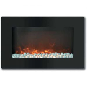 Cambridge Callisto 30" Wall-Mount Electronic Fireplace with Flat Panel and Crystal Rocks