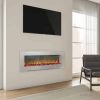 Cambridge Metropolitan 56" Wall-Mount Electric Fireplace Heater in White with Charred Log Display 7