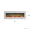 Cambridge Metropolitan 56" Wall-Mount Electric Fireplace Heater in White with Charred Log Display 8