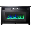 Cambridge San Jose Fireplace Entertainment Stand in Black with 50" Color-Changing Fireplace Insert and Driftwood Log Display 8