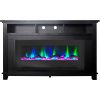 Cambridge San Jose Fireplace Entertainment Stand in Black with 50" Color-Changing Fireplace Insert and Driftwood Log Display 10