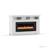 Cambridge San Jose Fireplace Entertainment Stand in White with 50" Color-Changing Fireplace Insert and Crystal Rock Display 16